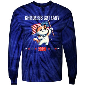 Childless Cat Lady Childless Cat Lady Kamala 2024 Tie-Dye Long Sleeve Shirt