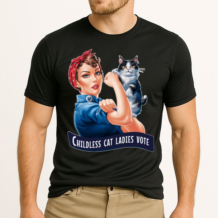 Childless Cat Ladies Vote Rosie The Riveter Cooling Performance Crew T-Shirt