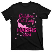 Childless Cat Lady For Harris 2024 T-Shirt