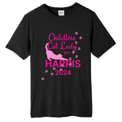 Childless Cat Lady For Harris 2024 Tall Fusion ChromaSoft Performance T-Shirt