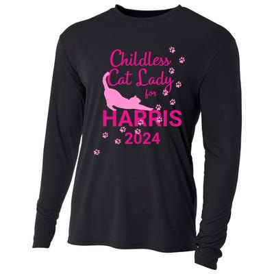 Childless Cat Lady For Harris 2024 Cooling Performance Long Sleeve Crew