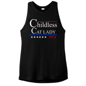 Childless Cat Lady 2024 Funny Kamala Harris Ladies PosiCharge Tri-Blend Wicking Tank