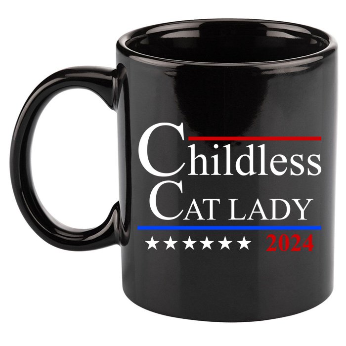 Childless Cat Lady 2024 Funny Kamala Harris 11oz C Handle Ceramic Mug