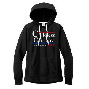 Childless Cat Lady 2024 Funny Kamala Harris Women's Fleece Hoodie