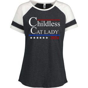 Childless Cat Lady 2024 Funny Kamala Harris Enza Ladies Jersey Colorblock Tee