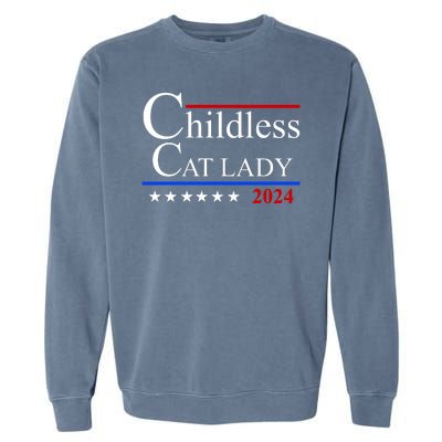 Childless Cat Lady 2024 Funny Kamala Harris Garment-Dyed Sweatshirt