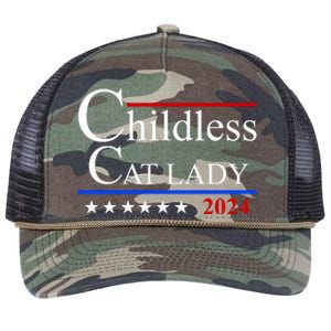 Childless Cat Lady 2024 Funny Kamala Harris Retro Rope Trucker Hat Cap