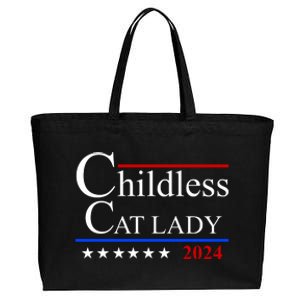 Childless Cat Lady 2024 Funny Kamala Harris Cotton Canvas Jumbo Tote