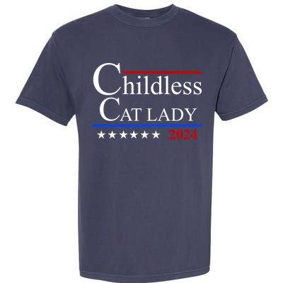 Childless Cat Lady 2024 Funny Kamala Harris Garment-Dyed Heavyweight T-Shirt