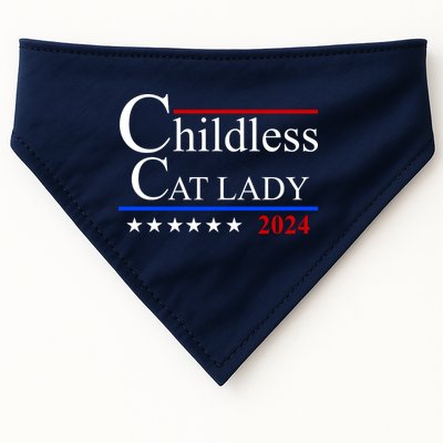 Childless Cat Lady 2024 Funny Kamala Harris USA-Made Doggie Bandana