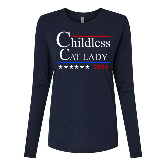 Childless Cat Lady 2024 Funny Kamala Harris Womens Cotton Relaxed Long Sleeve T-Shirt