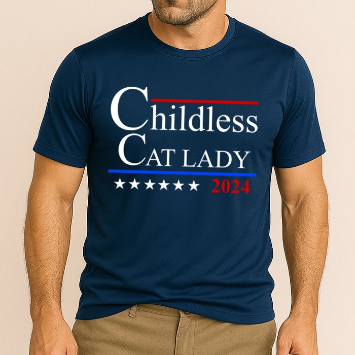 Childless Cat Lady 2024 Funny Kamala Harris Cooling Performance Crew T-Shirt