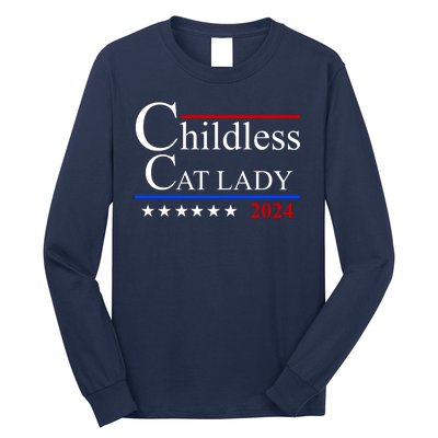 Childless Cat Lady 2024 Funny Kamala Harris Long Sleeve Shirt