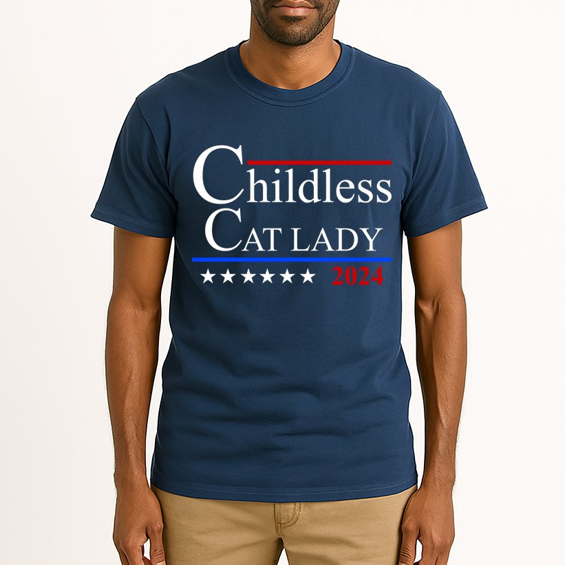 Childless Cat Lady 2024 Funny Kamala Harris Tall T-Shirt
