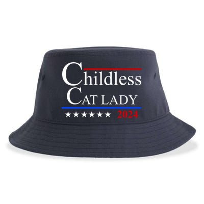 Childless Cat Lady 2024 Funny Kamala Harris Sustainable Bucket Hat