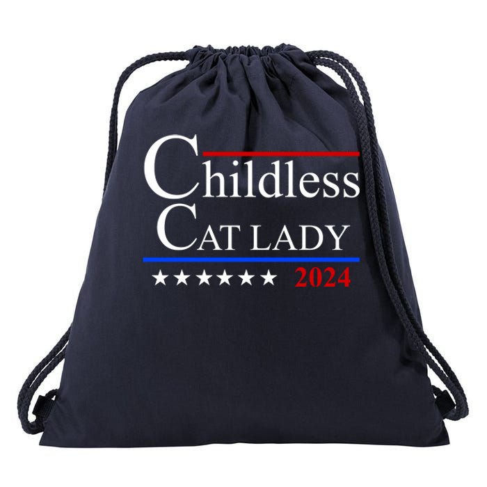 Childless Cat Lady 2024 Funny Kamala Harris Drawstring Bag