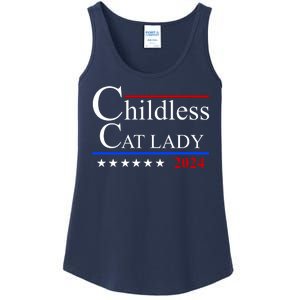 Childless Cat Lady 2024 Funny Kamala Harris Ladies Essential Tank