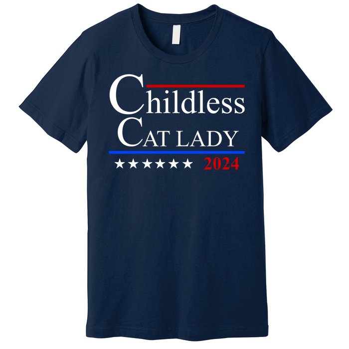 Childless Cat Lady 2024 Funny Kamala Harris Premium T-Shirt