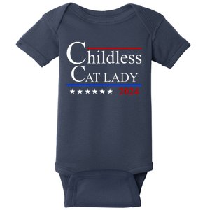 Childless Cat Lady 2024 Funny Kamala Harris Baby Bodysuit