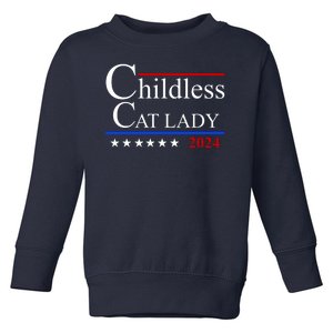 Childless Cat Lady 2024 Funny Kamala Harris Toddler Sweatshirt