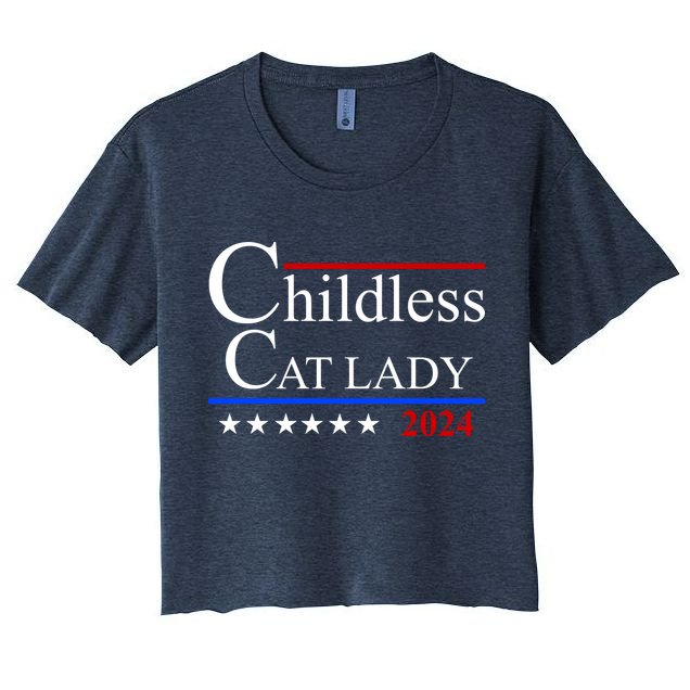 Childless Cat Lady 2024 Funny Kamala Harris Crop Top