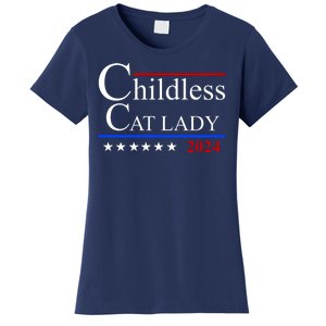 Childless Cat Lady 2024 Funny Kamala Harris Women's T-Shirt