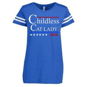 Childless Cat Lady 2024 Funny Kamala Harris Enza Ladies Jersey Football T-Shirt