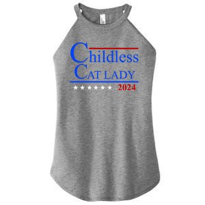 Childless Cat Lady 2024 Funny Kamala Harris Women's Perfect Tri Rocker Tank