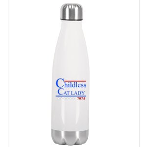 Childless Cat Lady 2024 Funny Kamala Harris Stainless Steel Insulated Water Bottle