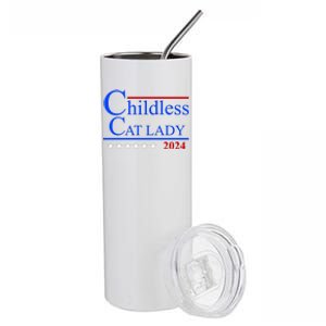 Childless Cat Lady 2024 Funny Kamala Harris Stainless Steel Tumbler