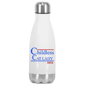 Childless Cat Lady 2024 Funny Kamala Harris Stainless Steel Insulated Water Bottle