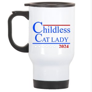 Childless Cat Lady 2024 Funny Kamala Harris Stainless Steel Travel Mug