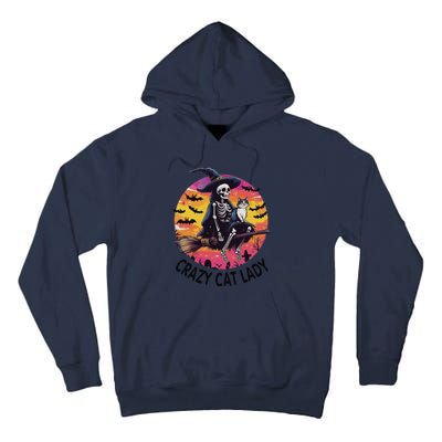 Crazy Cat Lady Funny Witch Halloween Spooky Tall Hoodie