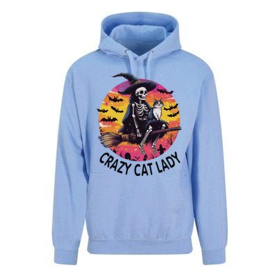 Crazy Cat Lady Funny Witch Halloween Spooky Unisex Surf Hoodie