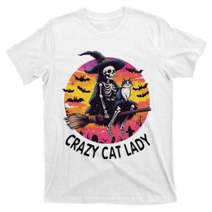 Crazy Cat Lady Funny Witch Halloween Spooky T-Shirt