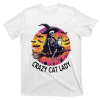 Crazy Cat Lady Funny Witch Halloween Spooky T-Shirt