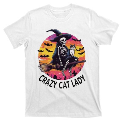 Crazy Cat Lady Funny Witch Halloween Spooky T-Shirt