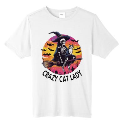 Crazy Cat Lady Funny Witch Halloween Spooky Tall Fusion ChromaSoft Performance T-Shirt