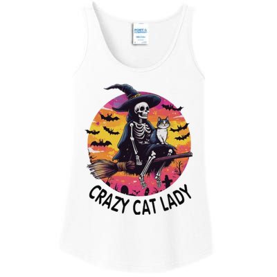 Crazy Cat Lady Funny Witch Halloween Spooky Ladies Essential Tank