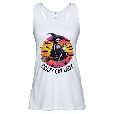 Crazy Cat Lady Funny Witch Halloween Spooky Ladies Essential Flowy Tank