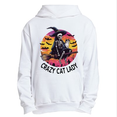 Crazy Cat Lady Funny Witch Halloween Spooky Urban Pullover Hoodie