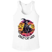 Crazy Cat Lady Funny Witch Halloween Spooky Ladies PosiCharge Competitor Racerback Tank