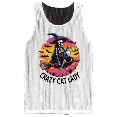 Crazy Cat Lady Funny Witch Halloween Spooky Mesh Reversible Basketball Jersey Tank