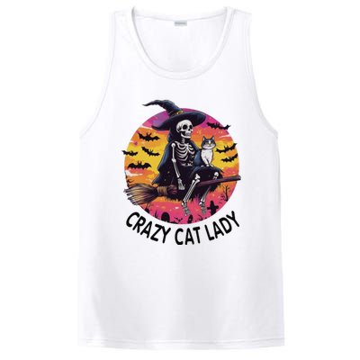 Crazy Cat Lady Funny Witch Halloween Spooky PosiCharge Competitor Tank