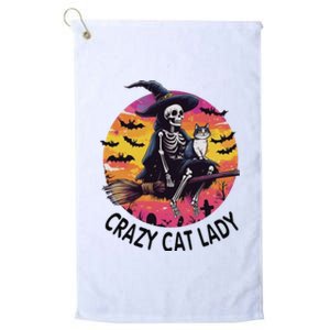 Crazy Cat Lady Funny Witch Halloween Spooky Platinum Collection Golf Towel