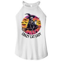 Crazy Cat Lady Funny Witch Halloween Spooky Women's Perfect Tri Rocker Tank