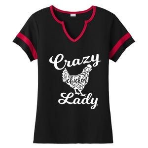 Crazy Chicken Lady Ladies Halftime Notch Neck Tee