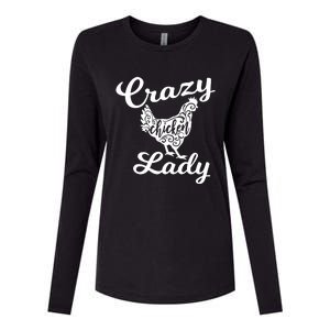 Crazy Chicken Lady Womens Cotton Relaxed Long Sleeve T-Shirt