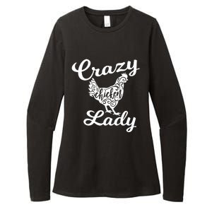 Crazy Chicken Lady Womens CVC Long Sleeve Shirt