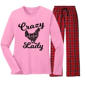 Crazy Chicken Lady Women's Long Sleeve Flannel Pajama Set 